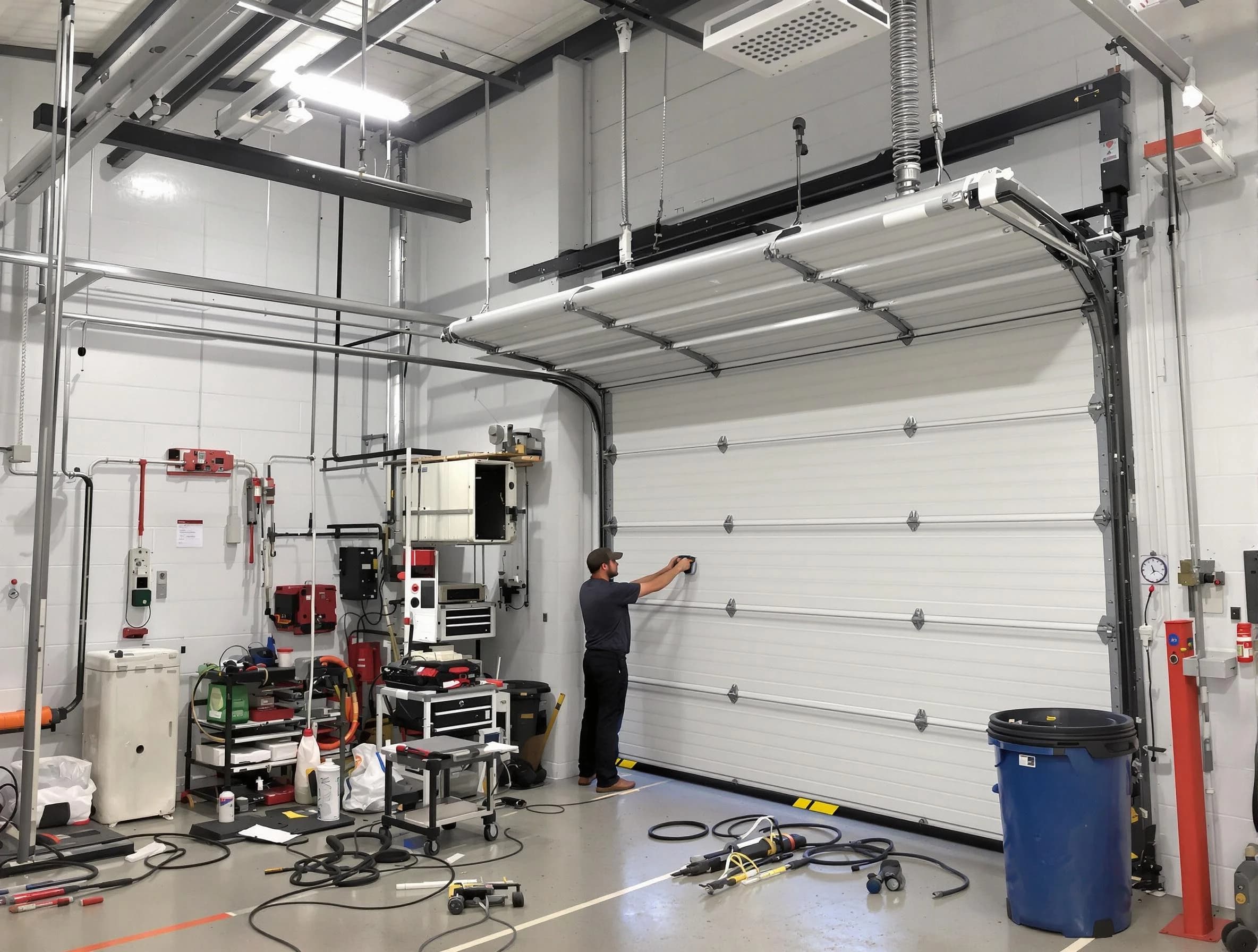 Fountain Hills Garage Door Repair certified technician performing commercial door repair at a Fountain Hills business facility