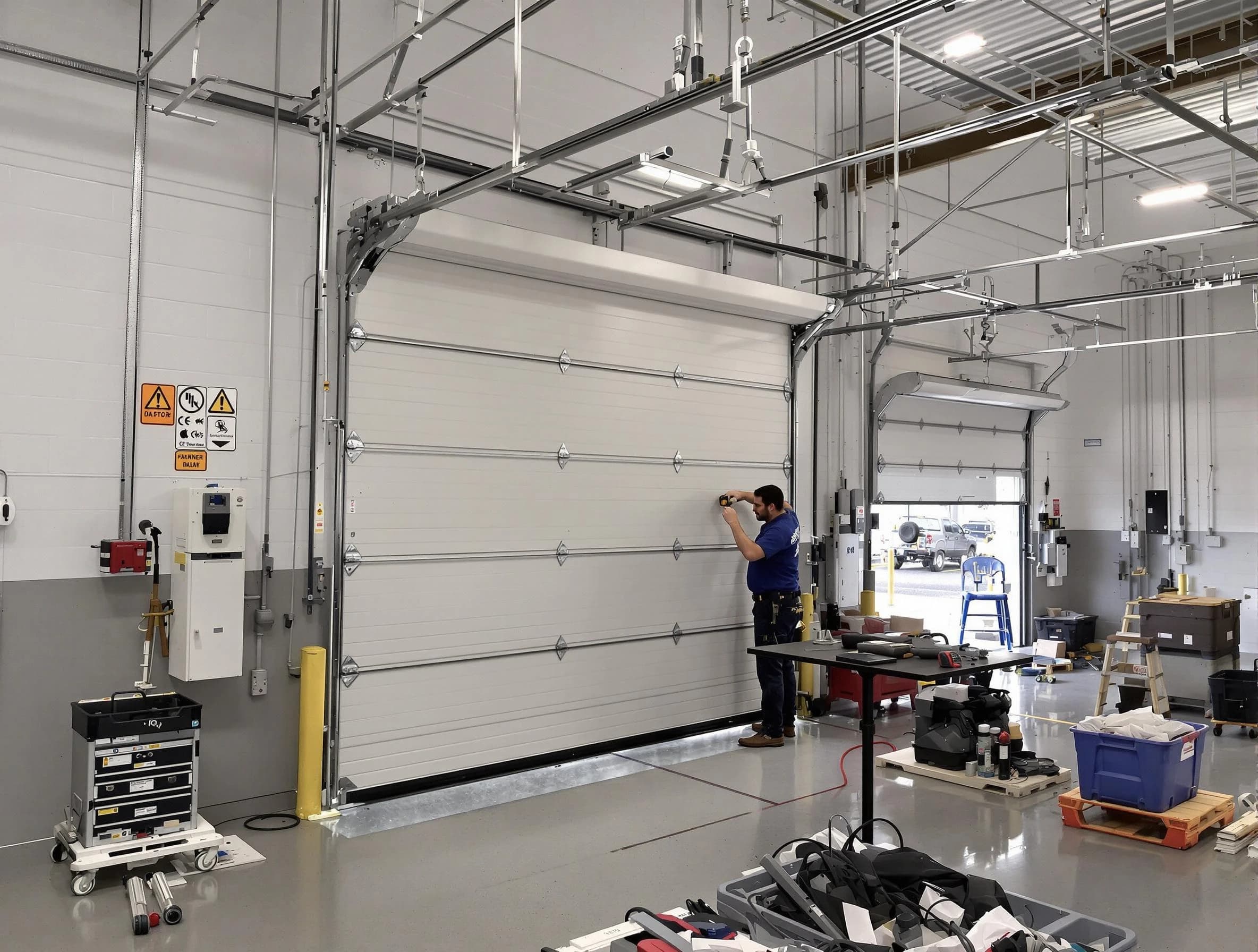 Commercial garage door repair being performed by Fountain Hills Garage Door Repair expert in Fountain Hills