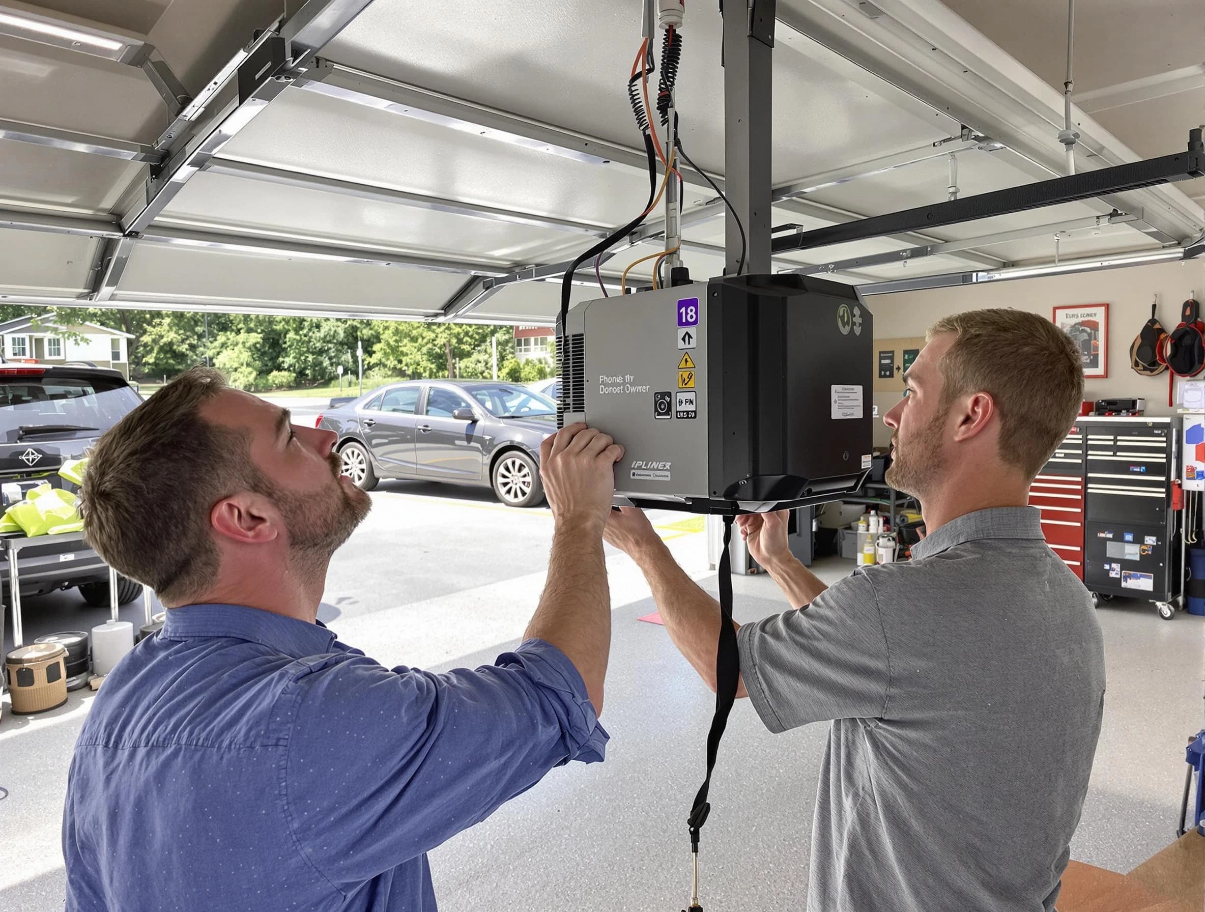 Fountain Hills Garage Door Repair technician installing garage door opener in Fountain Hills