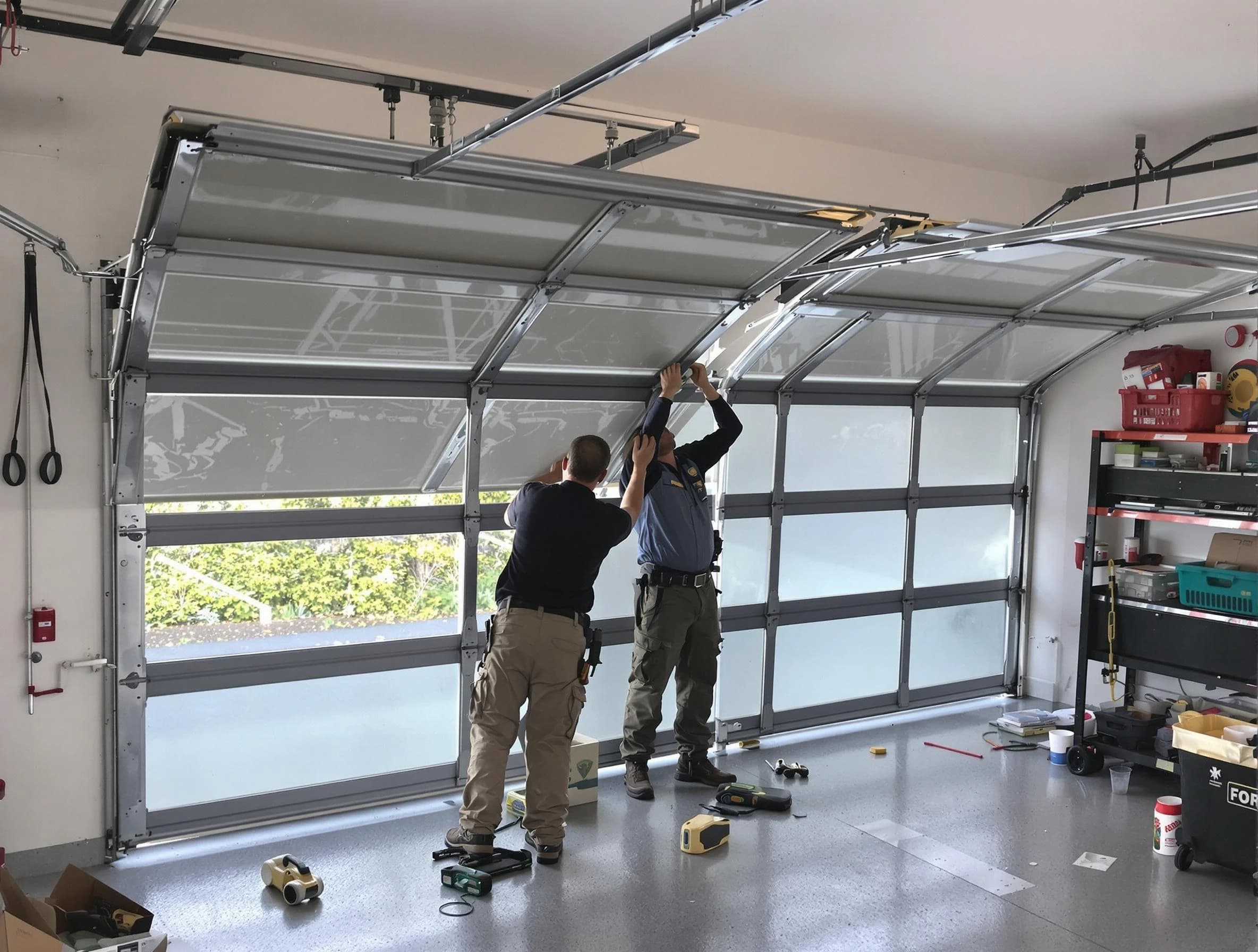 Fountain Hills Garage Door Repair expert performing precise panel replacement on Fountain Hills garage door