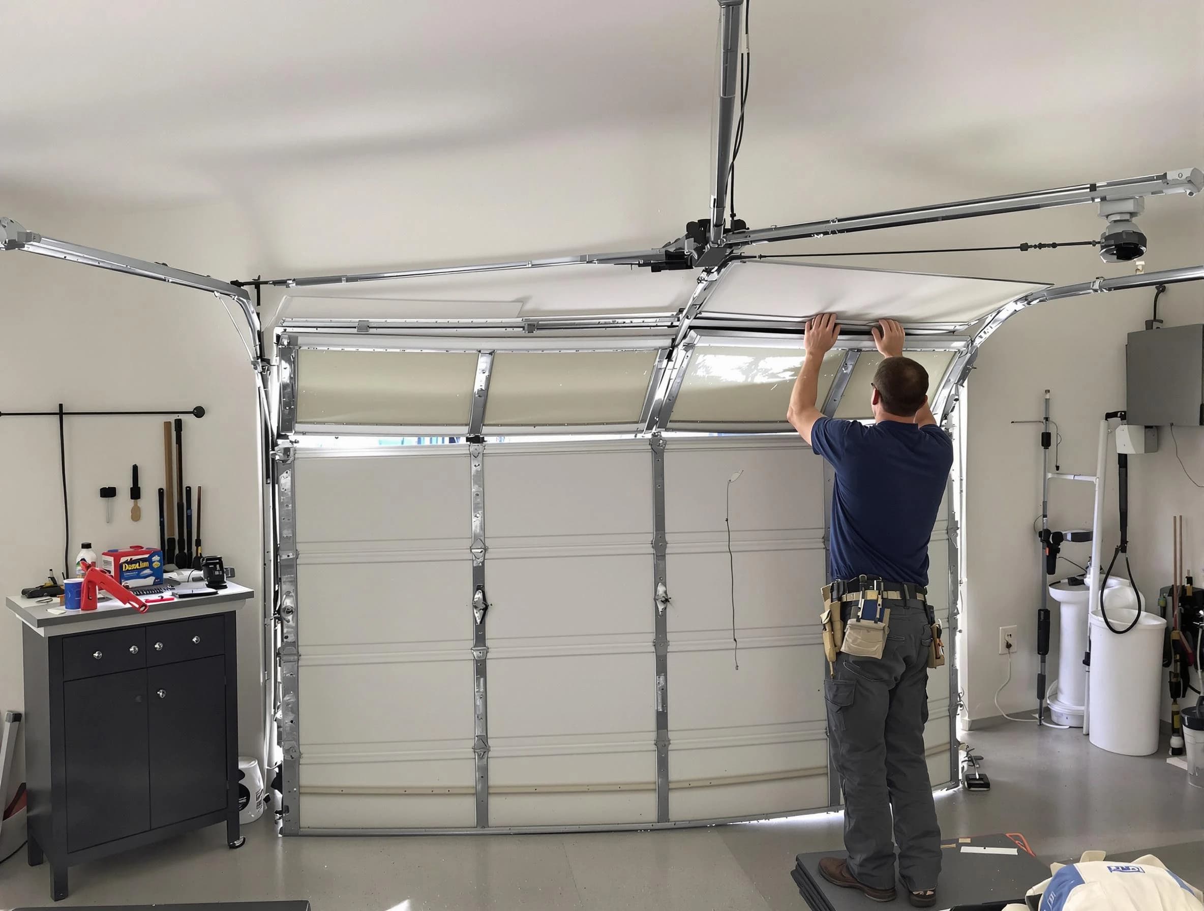 Fountain Hills Garage Door Repair specialist performing precise section replacement on Fountain Hills garage door