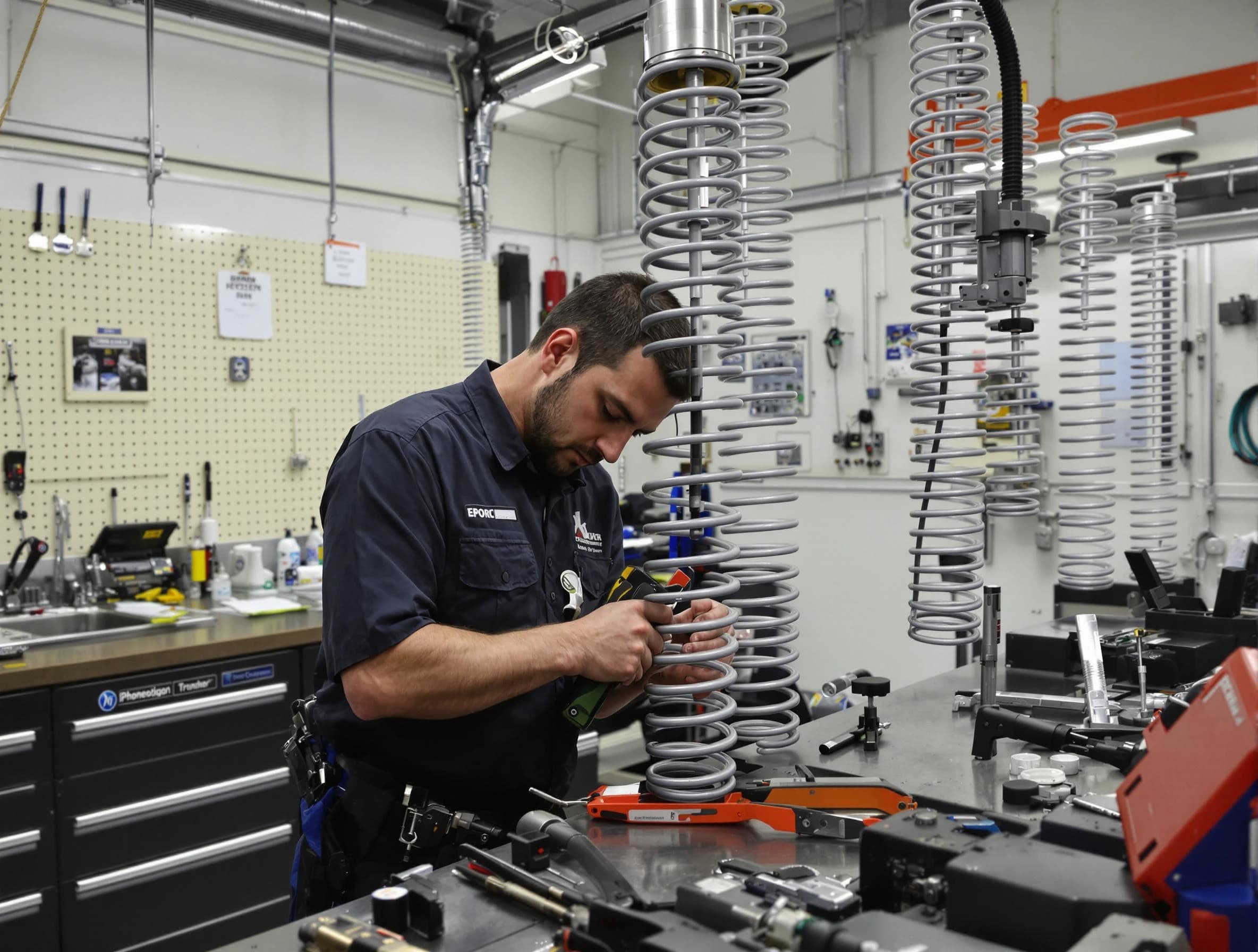 Fountain Hills Garage Door Repair technician performing spring repair in Fountain Hills